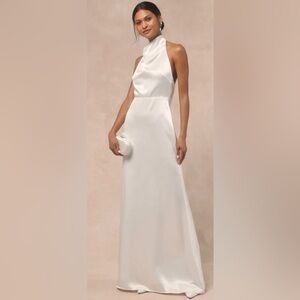 Lulu Meliana Satin Halter Dress